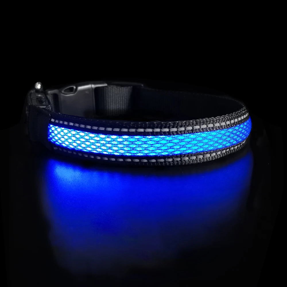 MASBRILL LED Dog Collar Luminous For Safety, Flashing Glow, Waterproof, Reflective