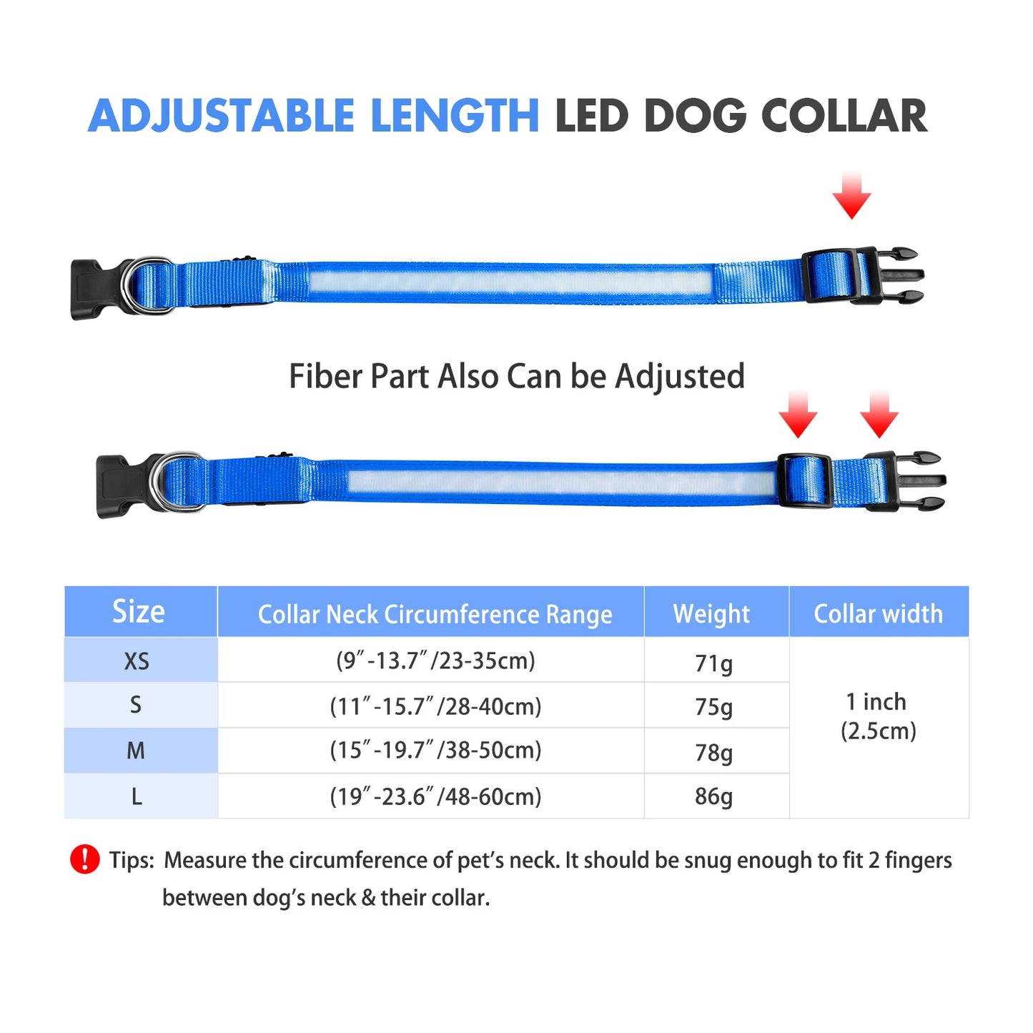 MASBRILL Luminous Dog Collar, Waterproof Safety Collars