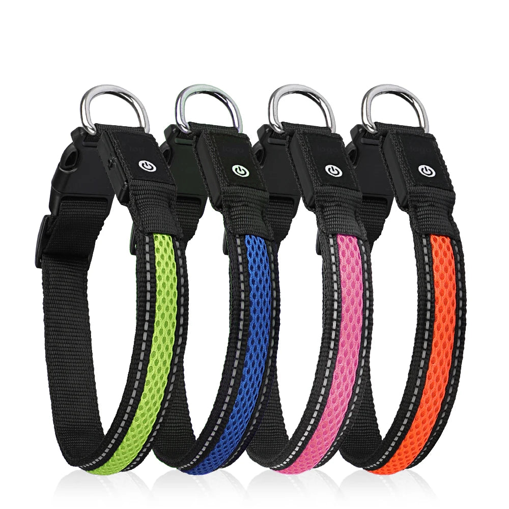 MASBRILL LED Dog Collar Luminous For Safety, Flashing Glow, Waterproof, Reflective