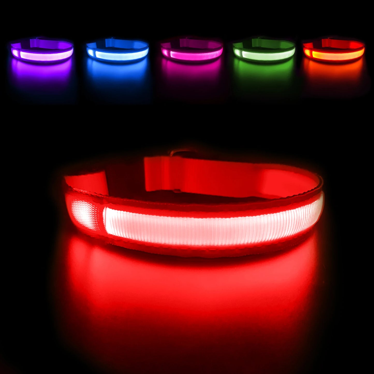 MASBRILL Luminous Dog Collar, Waterproof Safety Collars
