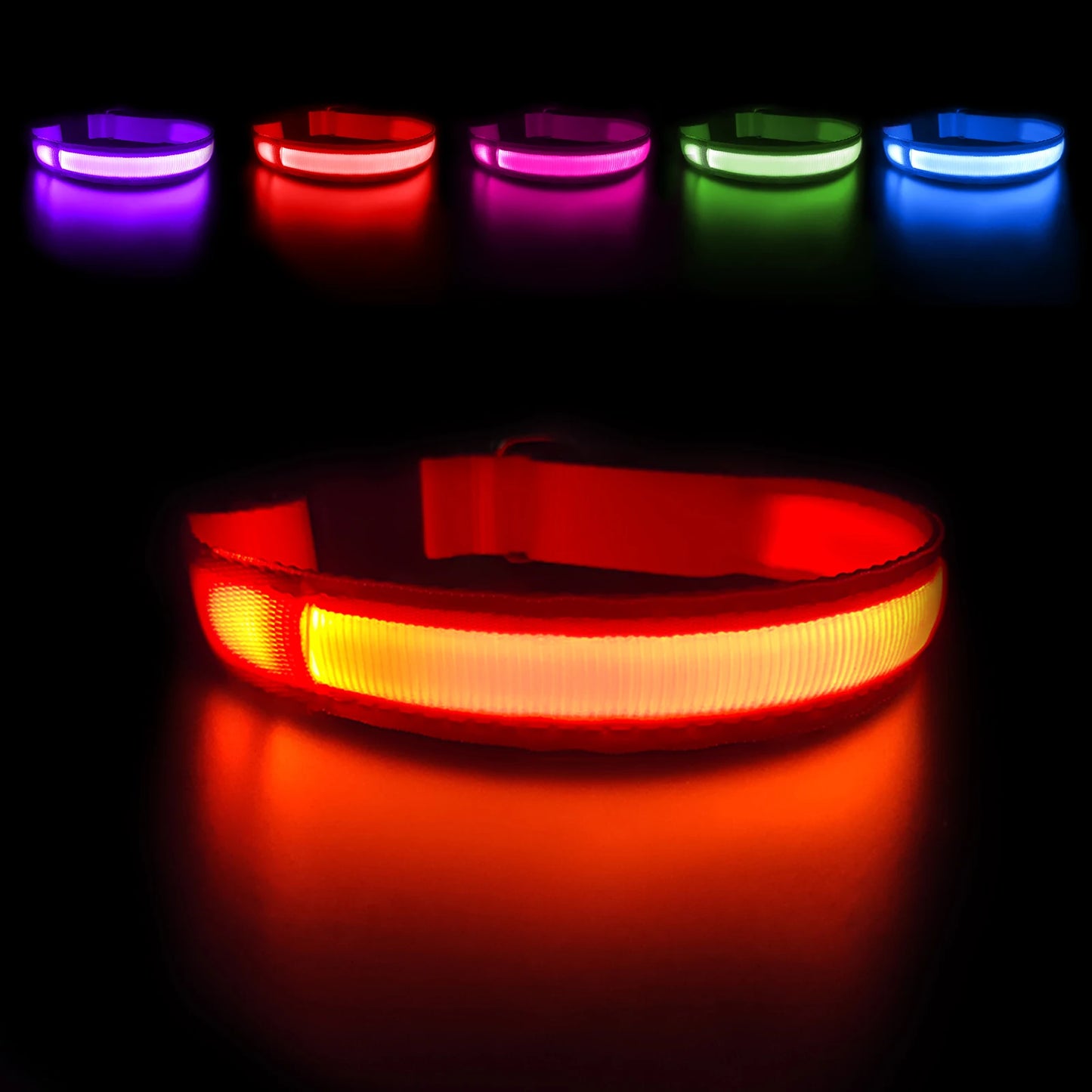 MASBRILL Luminous Dog Collar, Waterproof Safety Collars