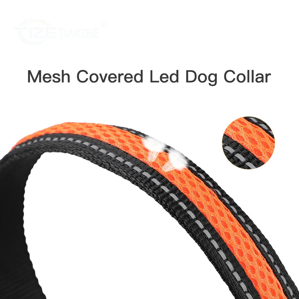MASBRILL LED Dog Collar Luminous For Safety, Flashing Glow, Waterproof, Reflective