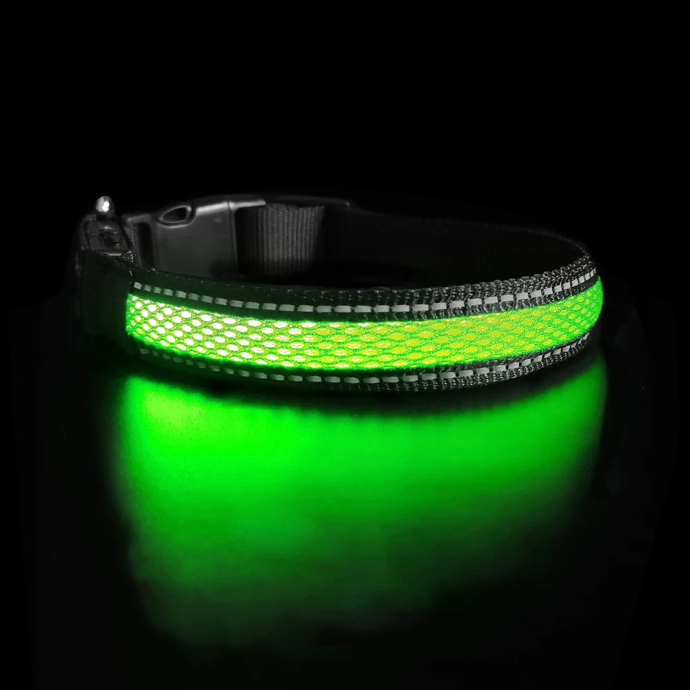 MASBRILL LED Dog Collar Luminous For Safety, Flashing Glow, Waterproof, Reflective