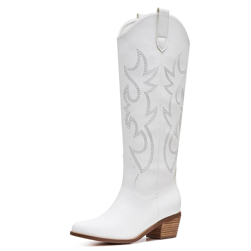 Embroidered Western High Women Boots
