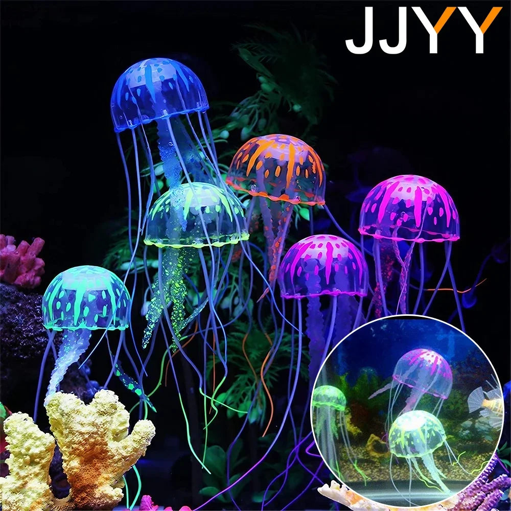 Luminous Fluorescent Jellyfish Aquarium Decorations