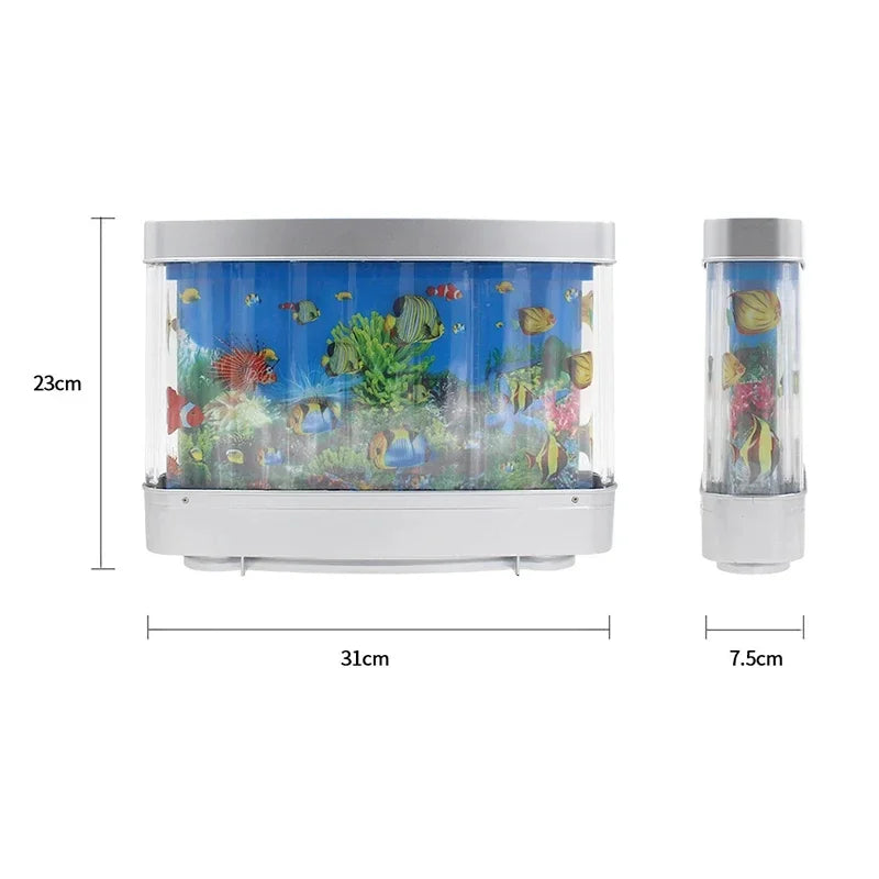 Tropical Fish Tank Lamps Artificial Aquarium Decor, Motion Night Light