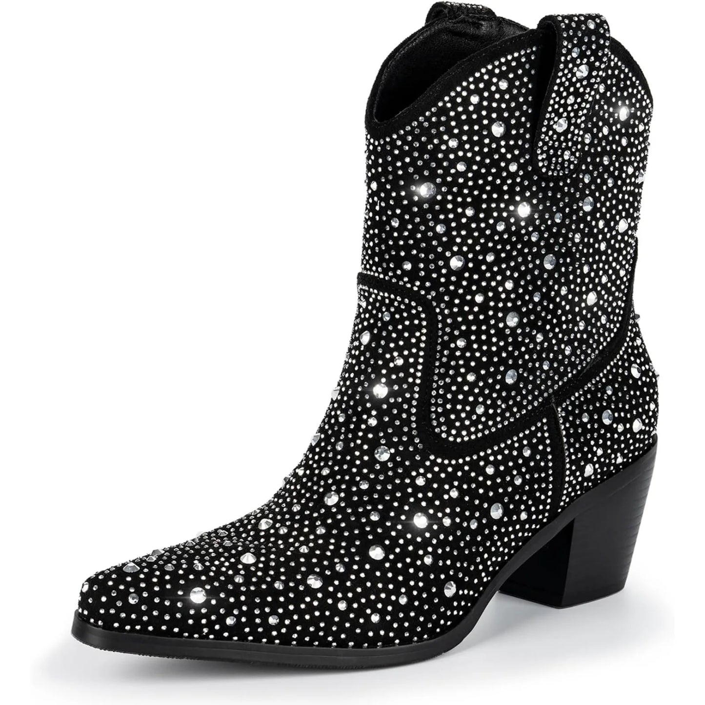Mid Calf, Glitter Rhinestone Cowboy Boots for Women