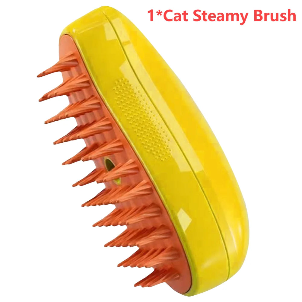 3 In 1 Steamy Pet Grooming Brush For Dogs And Cats