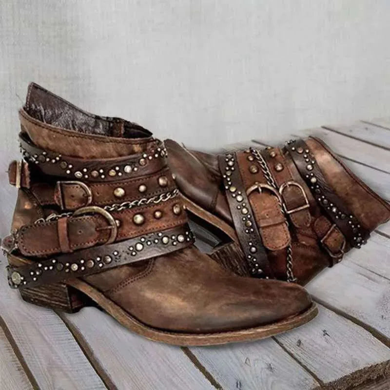 Leather Chelsea Rock Vintage Woman's Boots