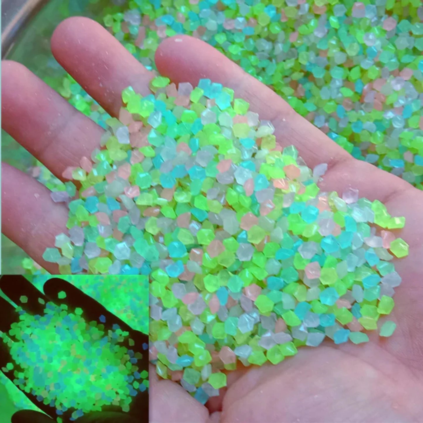 1000pcs Luminous Glow In Dark Pebbles For Aquarium 3-5mm
