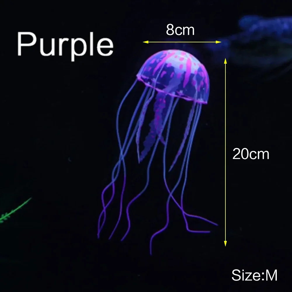 JJYY Artificial fluorescent jellyfish, luminous fish tank decoration