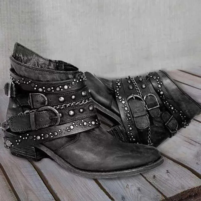 Leather Chelsea Rock Vintage Woman's Boots
