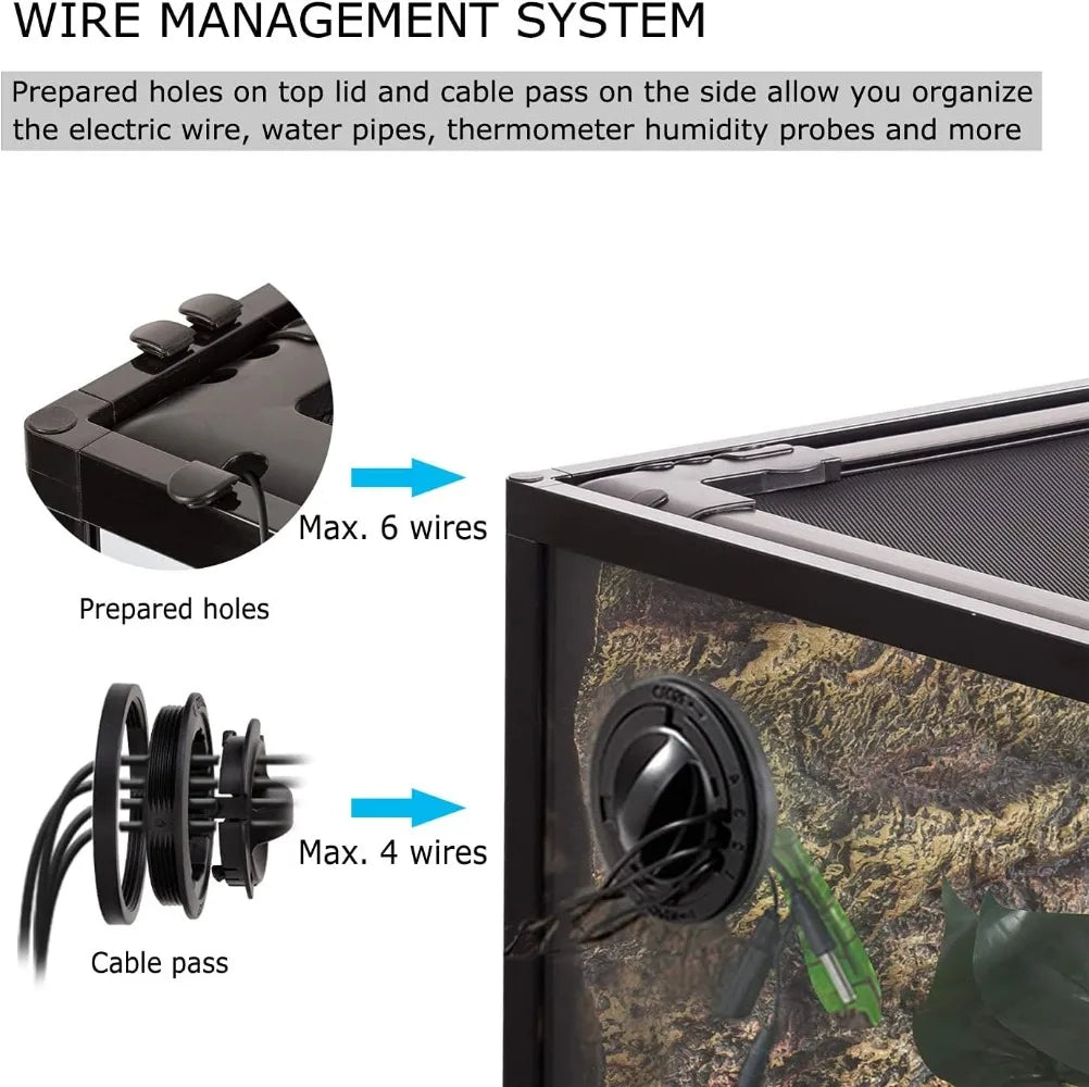 30 Gallon Tempered Glass Reptile Terrarium 30" x 12"x 18"