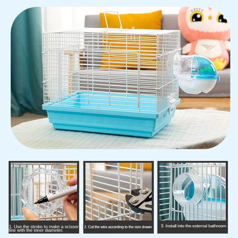 Hamster Bathroom Hamster Toilet Mouse Pet Cage Box Bath Sand Room Toy Acrylic House Small Pet Supplies Accessories
