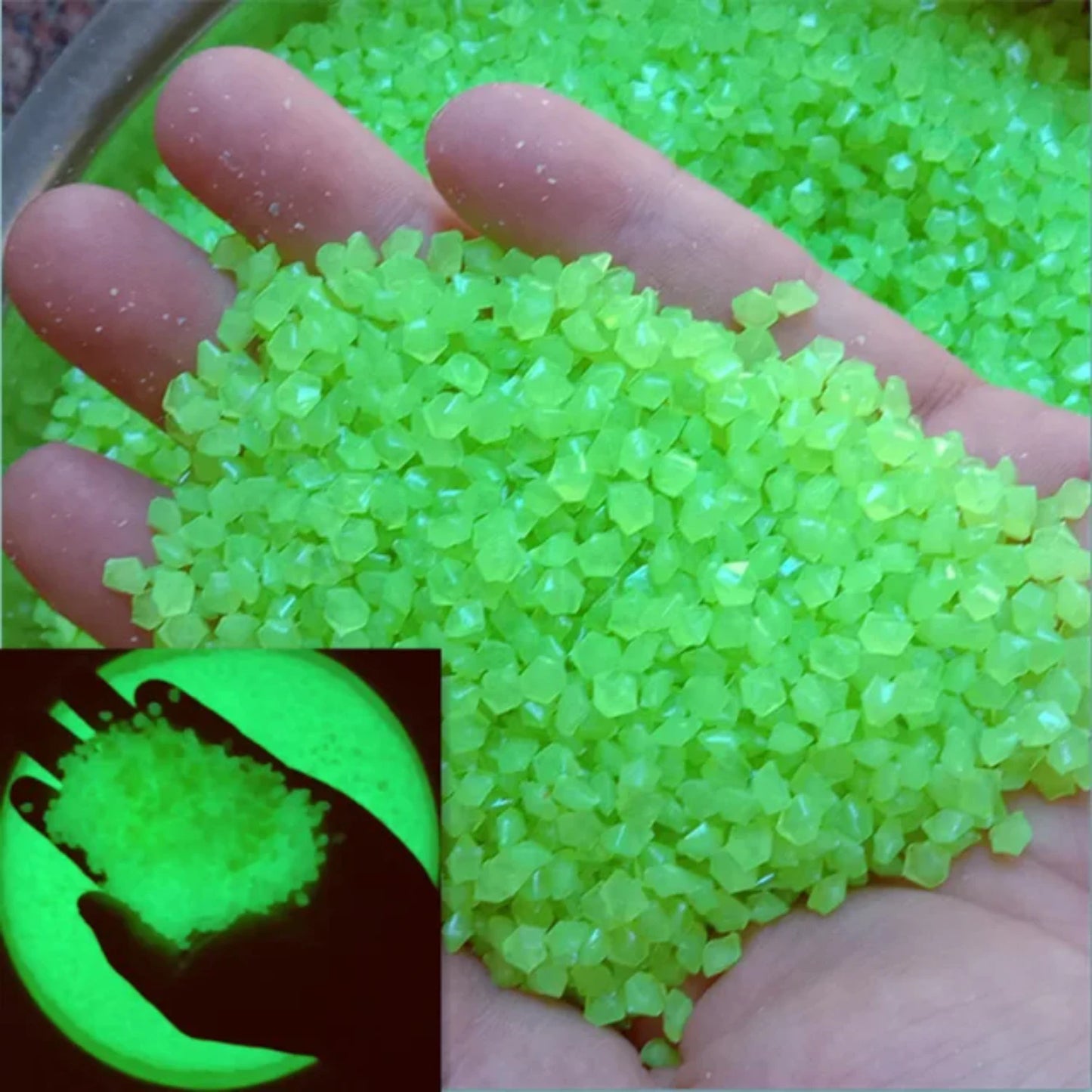 1000pcs Luminous Glow In Dark Pebbles For Aquarium 3-5mm