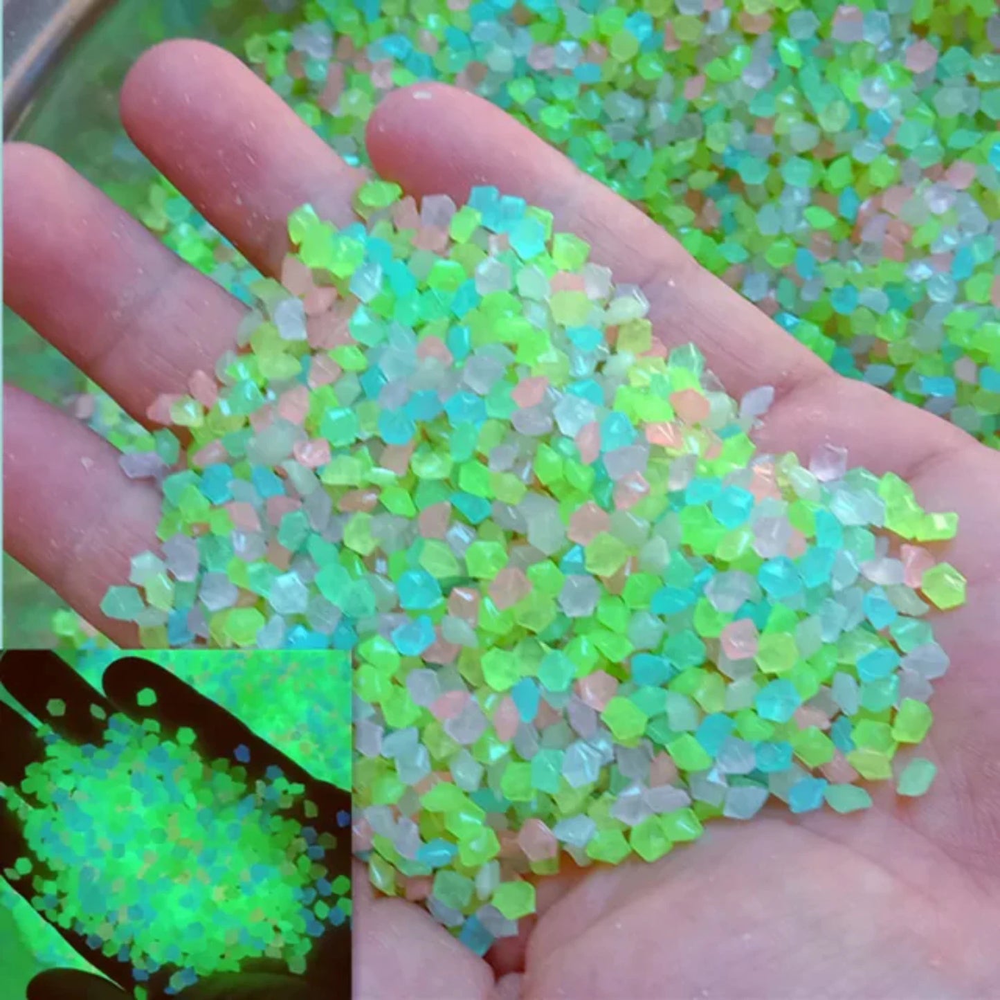 1000pcs Luminous Glow In Dark Pebbles For Aquarium 3-5mm