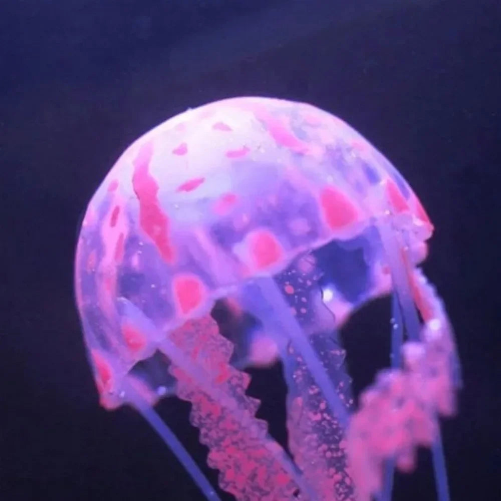 JJYY Artificial fluorescent jellyfish, luminous fish tank decoration