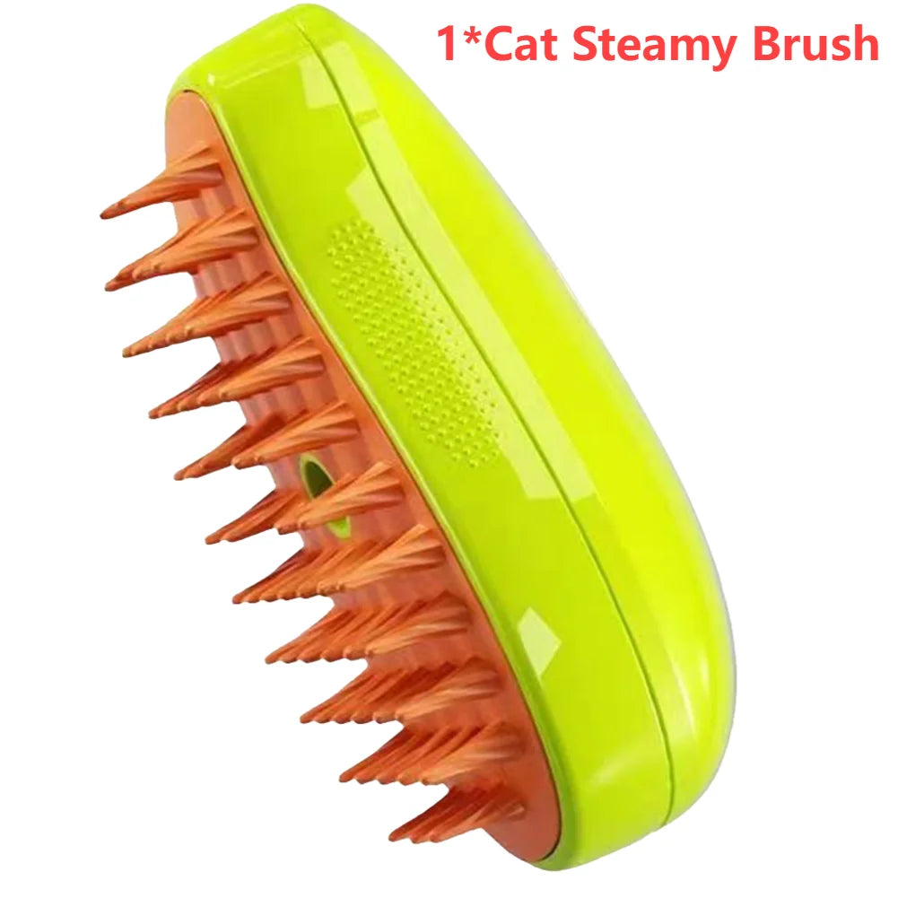 3 In 1 Steamy Pet Grooming Brush For Dogs And Cats