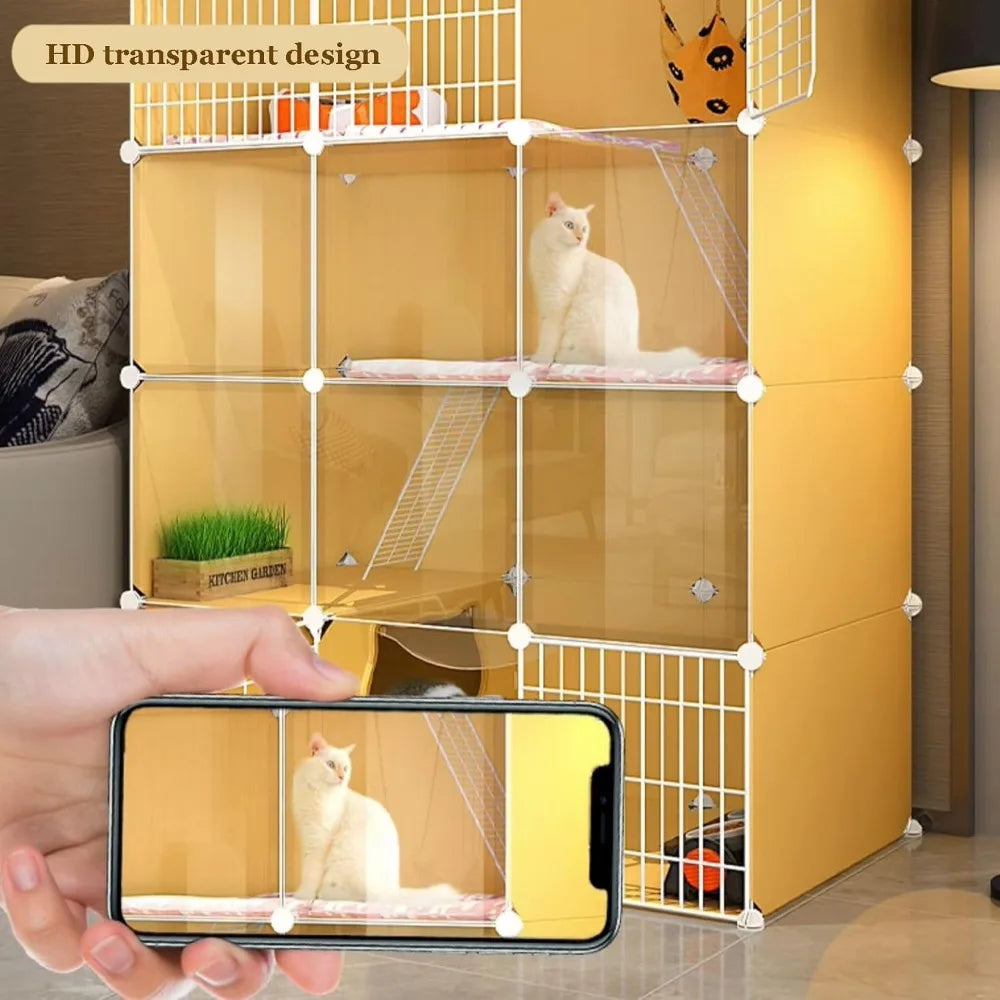 Indoor Large Cat Cage With Litter Box 3-Tier