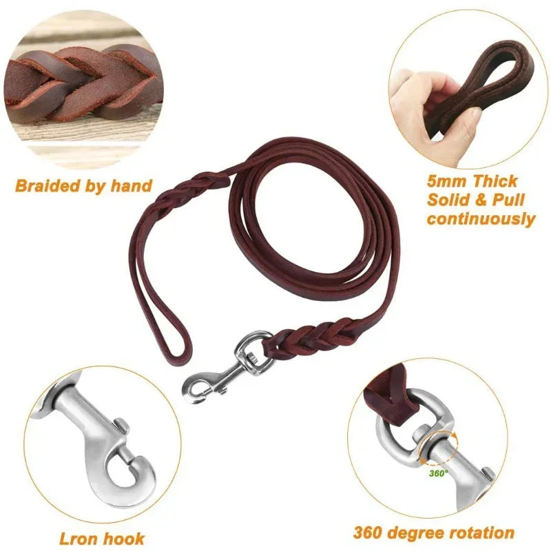 Genuine Leather Dog Leash