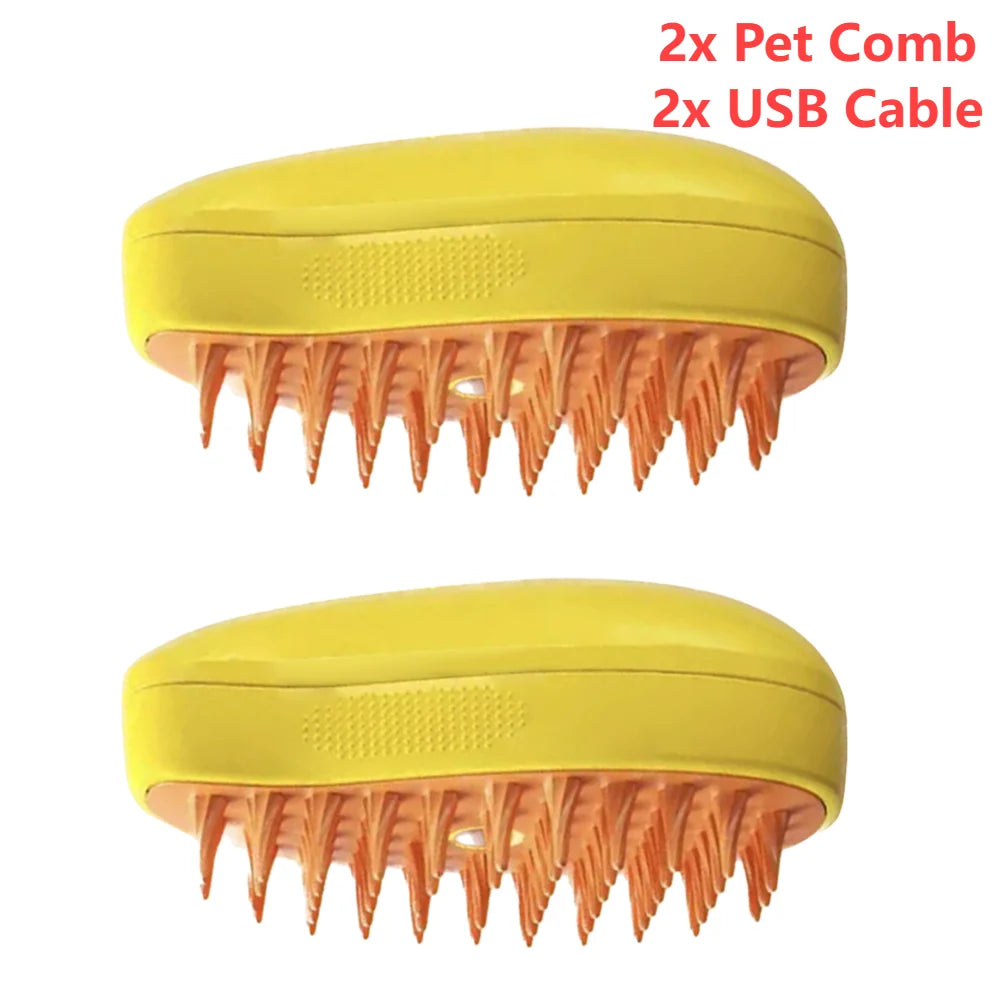 3 In 1 Steamy Pet Grooming Brush For Dogs And Cats