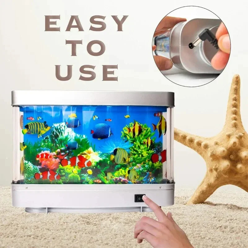 Tropical Fish Tank Lamps Artificial Aquarium Decor, Motion Night Light