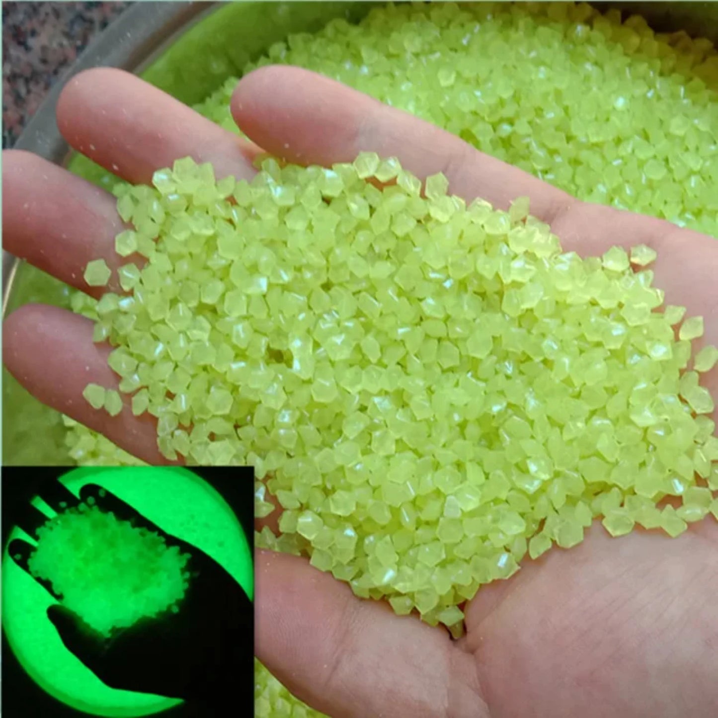 1000pcs Luminous Glow In Dark Pebbles For Aquarium 3-5mm