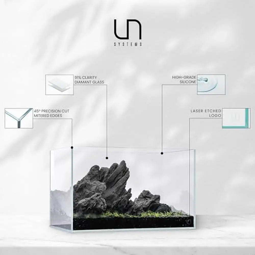Rimless Glass Nano Aquarium 3 Gallon Low Iron Fish Tank With 45° Mitered Edges 5-12mm Thickness