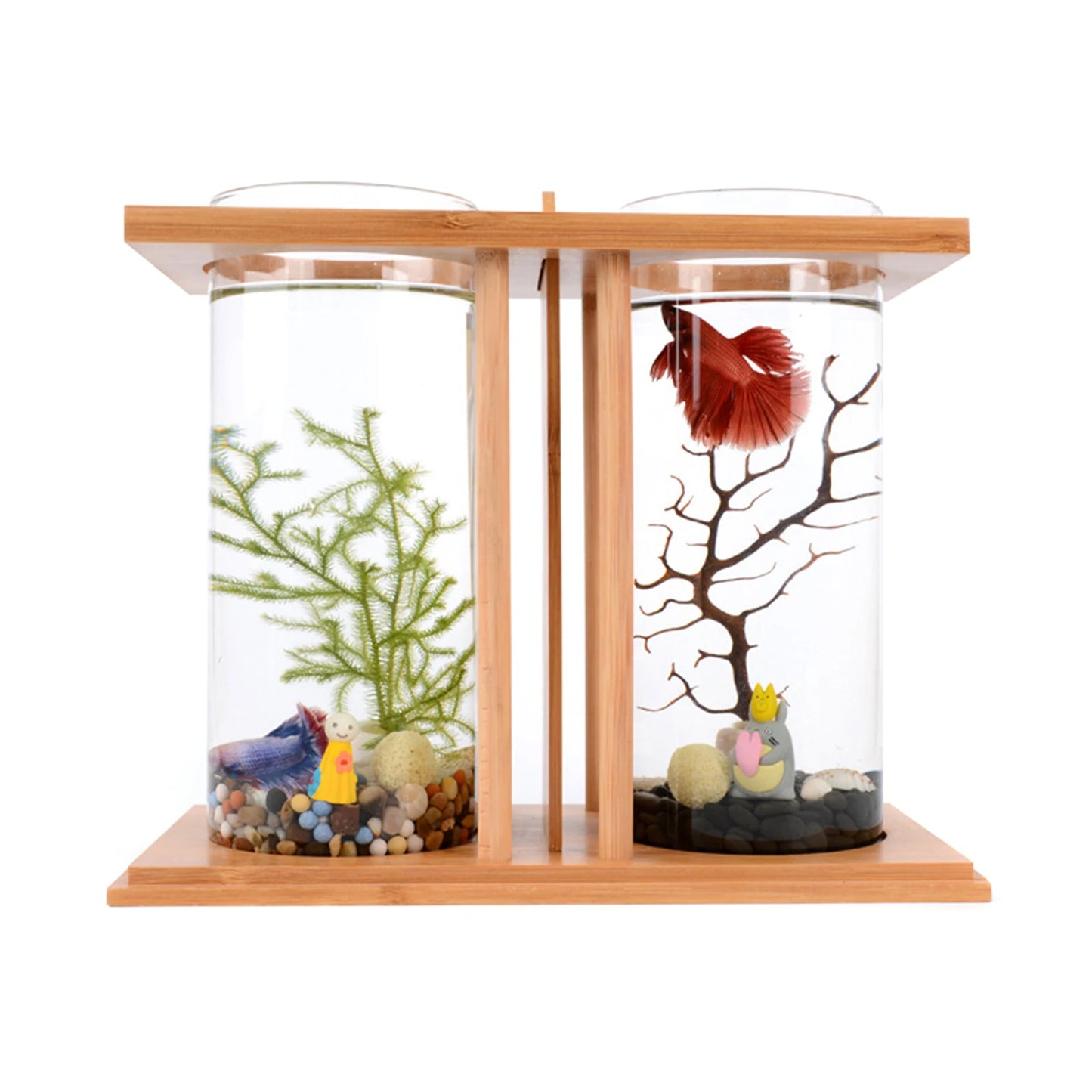 Mini DIY Bamboo and Wood Fish Aquarium