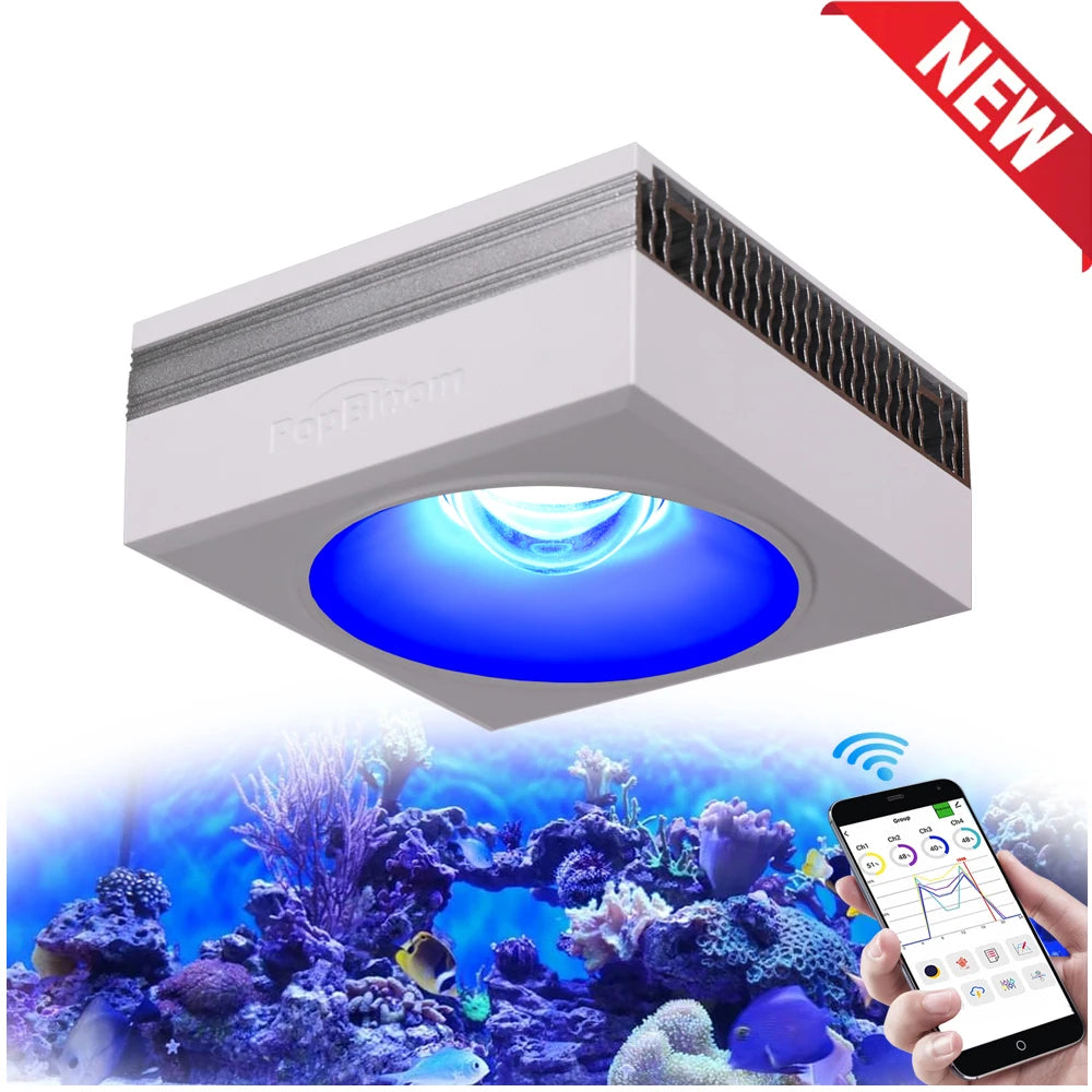 WiFi Led Aquarium Light Full Spectrum, Reef Light Saltwater Coral Growing Lamp