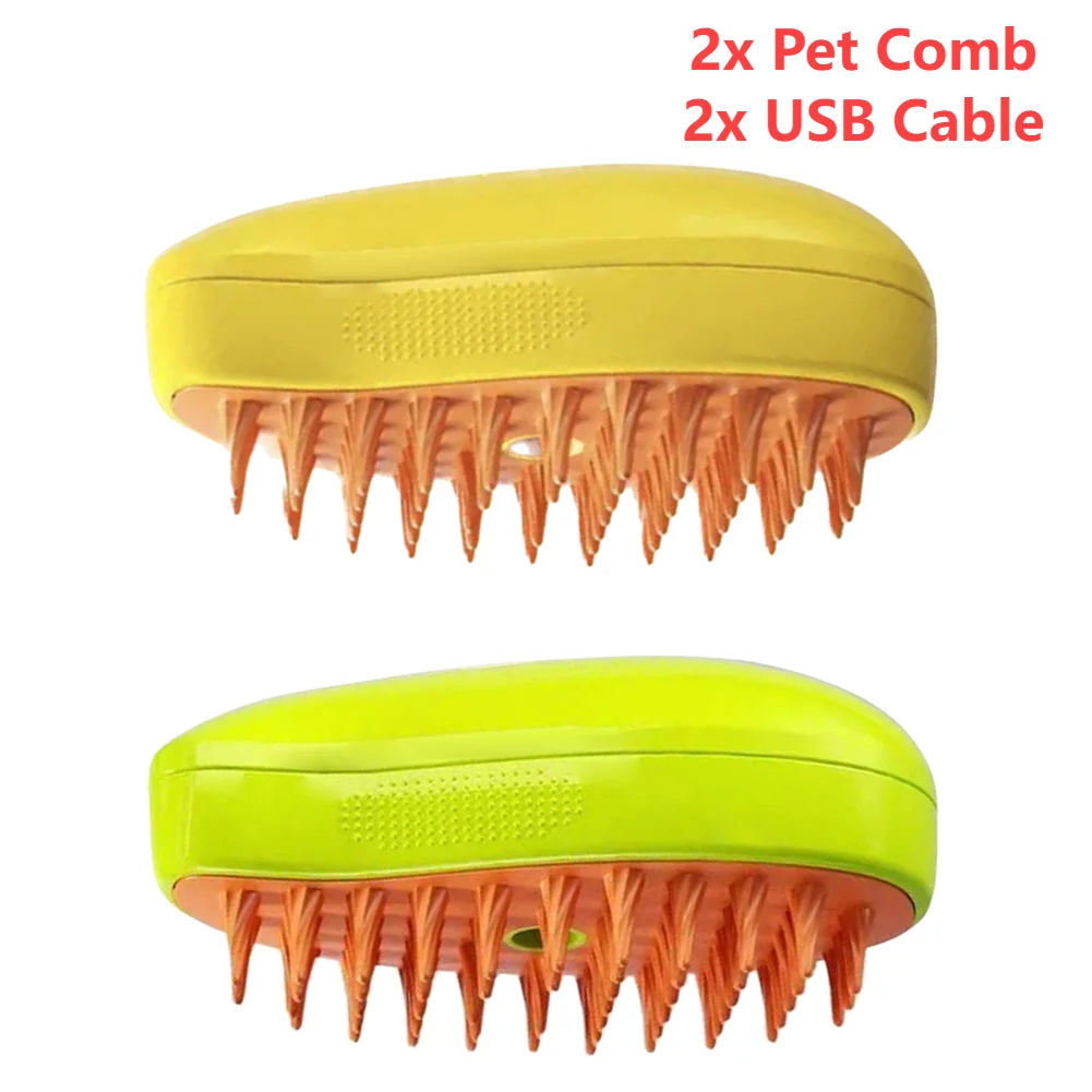 3 In 1 Steamy Pet Grooming Brush For Dogs And Cats
