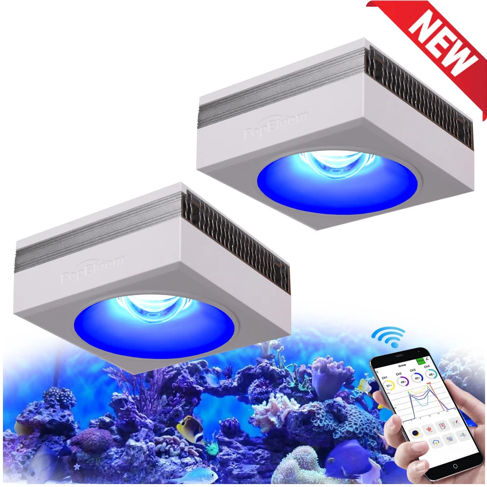 WiFi Led Aquarium Light Full Spectrum, Reef Light Saltwater Coral Growing Lamp