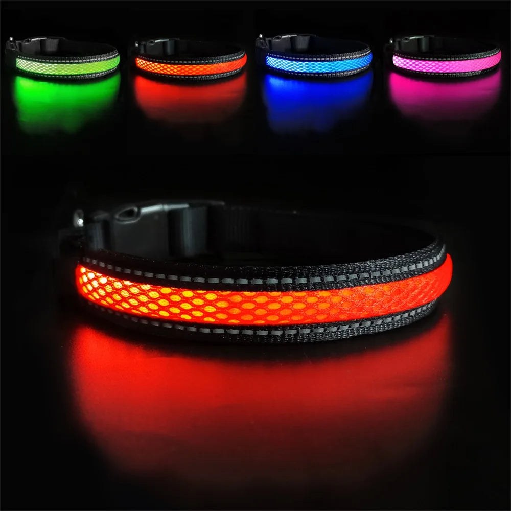 MASBRILL LED Dog Collar Luminous For Safety, Flashing Glow, Waterproof, Reflective