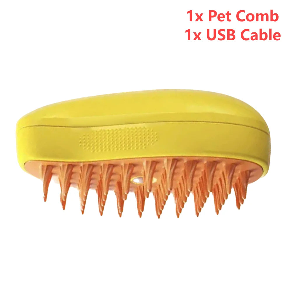 3 In 1 Steamy Pet Grooming Brush For Dogs And Cats