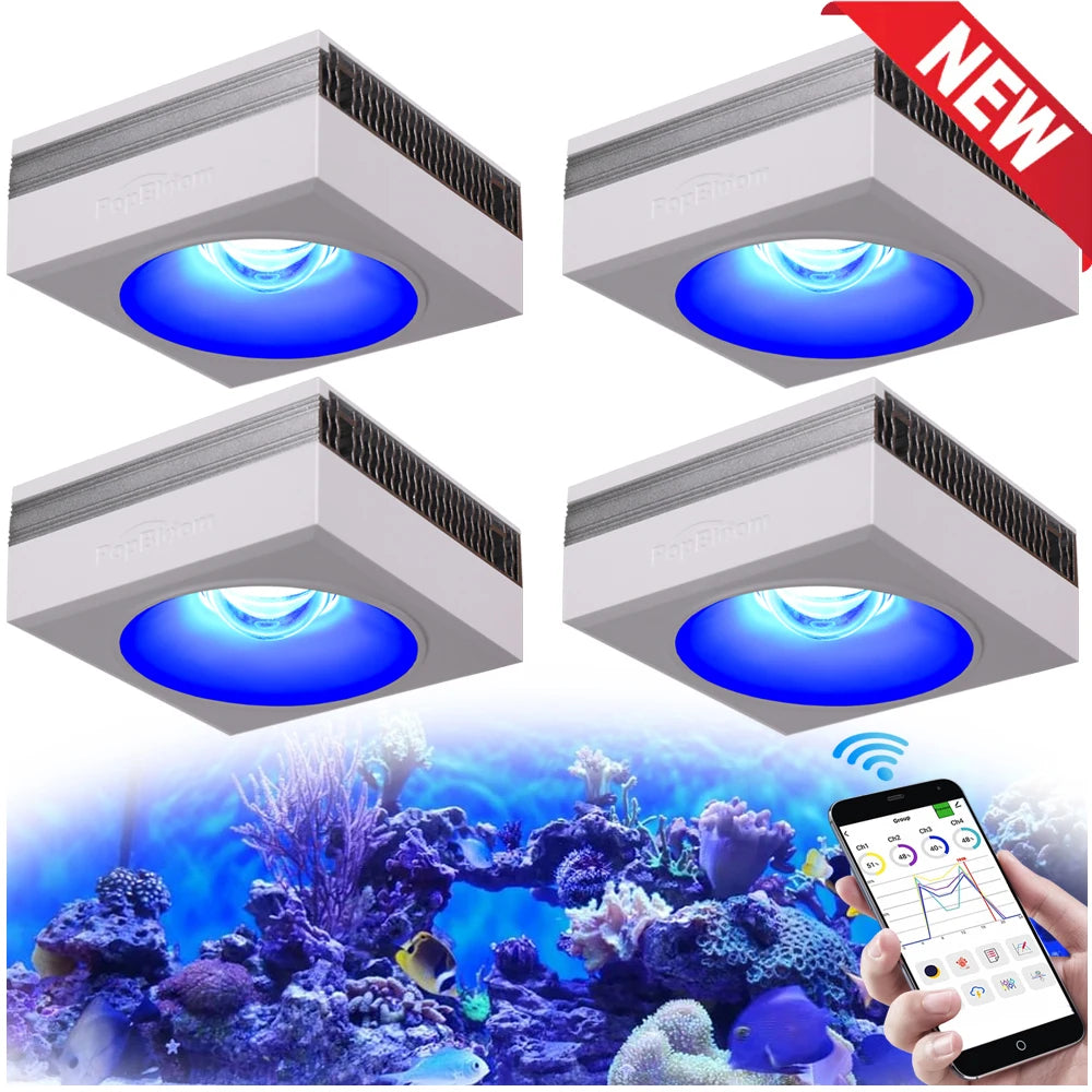 WiFi Led Aquarium Light Full Spectrum, Reef Light Saltwater Coral Growing Lamp