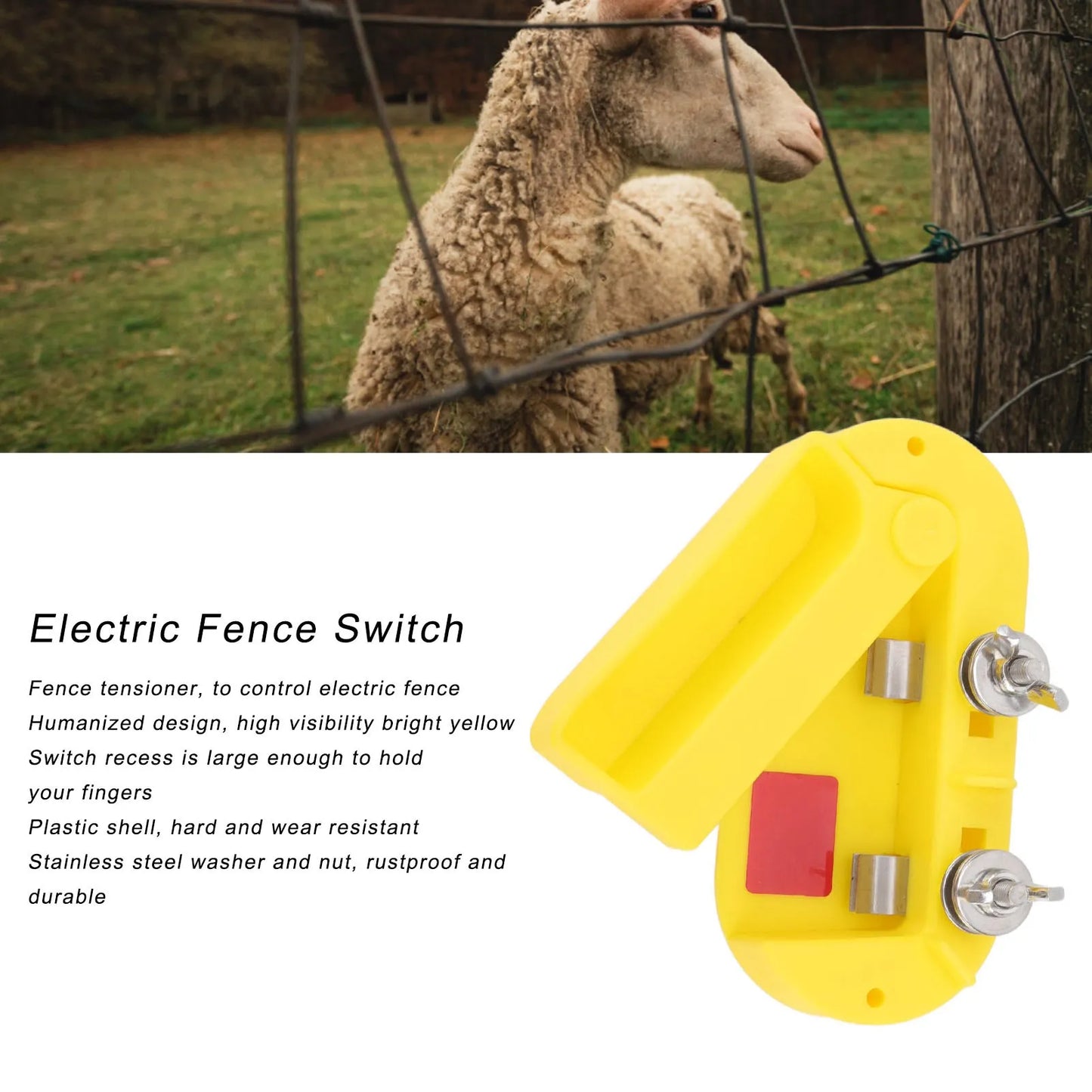 Electric Fence Switch, Plastic, Fence Wire Tensioner