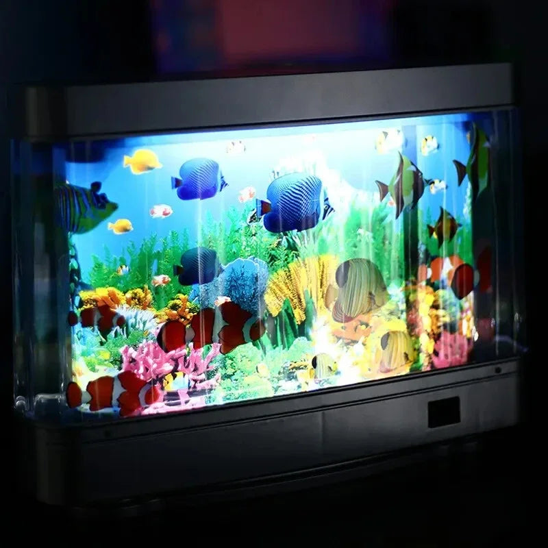 Tropical Fish Tank Lamps Artificial Aquarium Decor, Motion Night Light