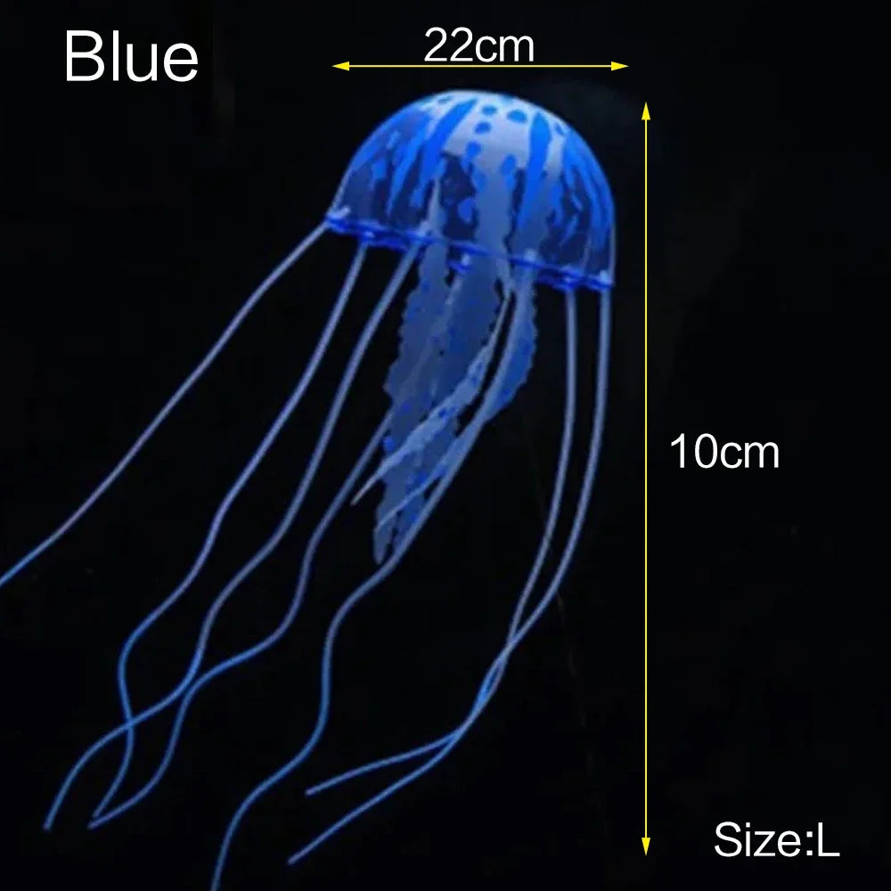 JJYY Artificial fluorescent jellyfish, luminous fish tank decoration
