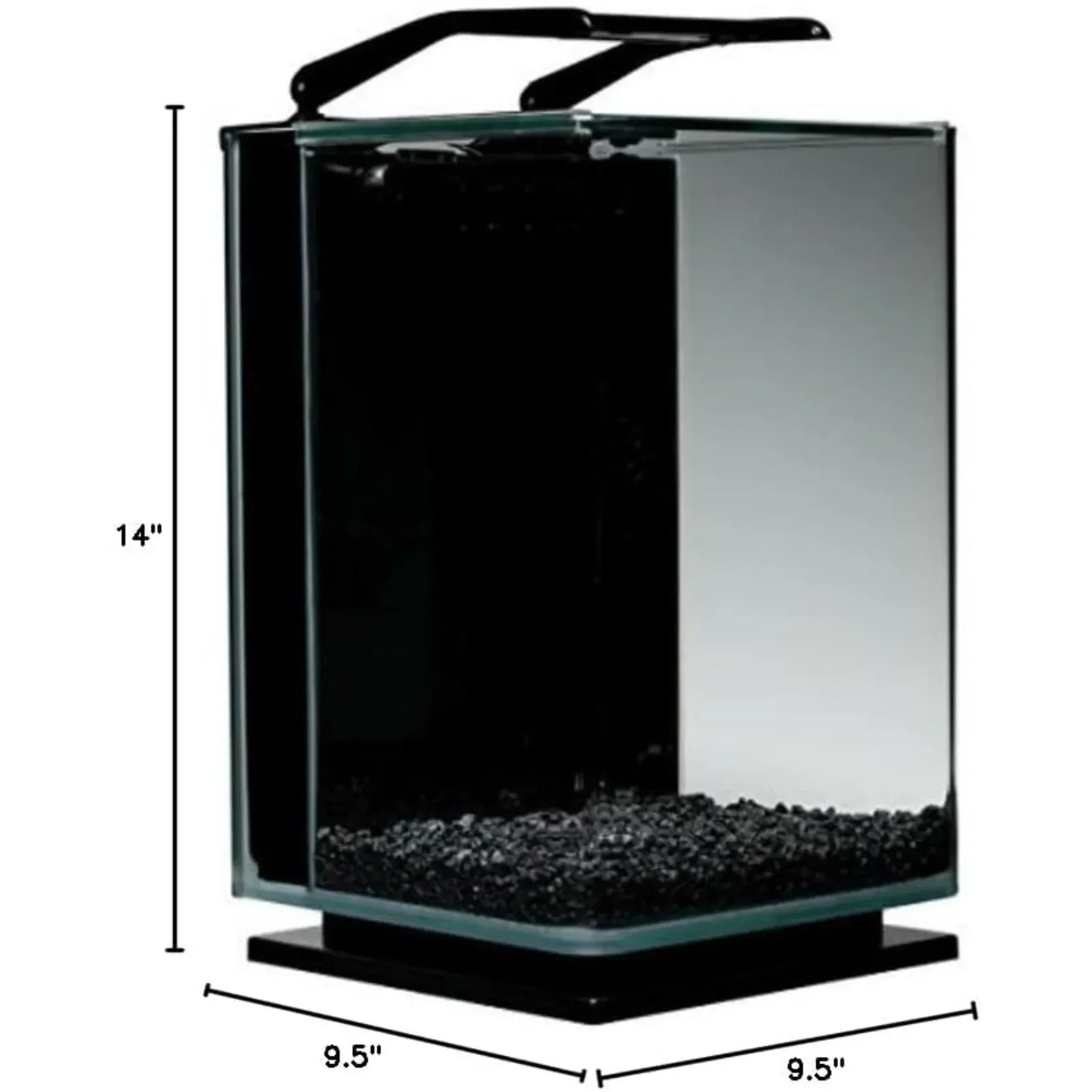 Glass LED Aquarium Kit, 5 Gallons, Hidden Filtration, Small Fish Tank Starter Kit