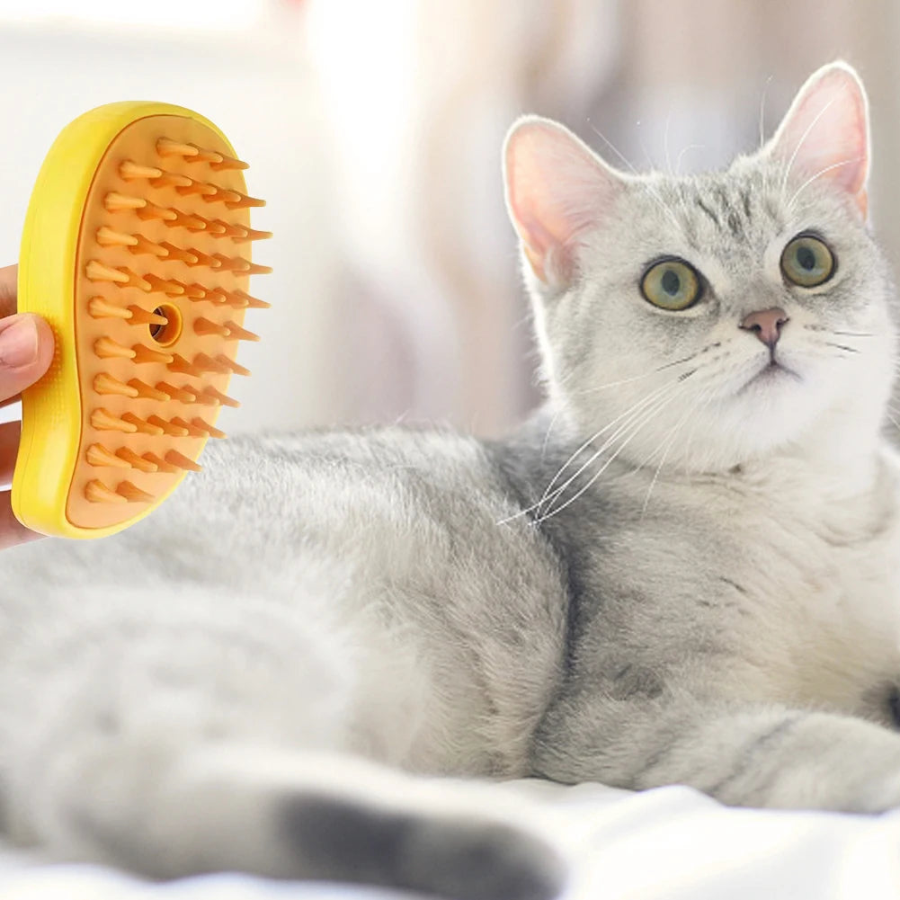 3 In 1 Steamy Pet Grooming Brush For Dogs And Cats