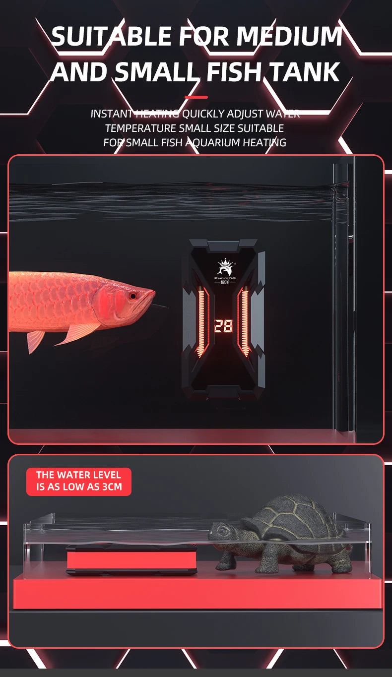 25w/50w/75w/100w/150w/200w Submersible Fish Tank Heater, Quartz Heating Rod