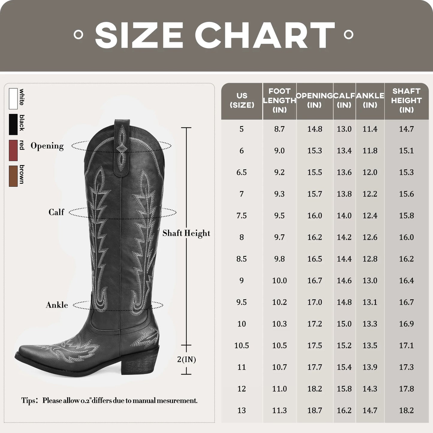 Knee High Embroidered Cowboy Boots for Women