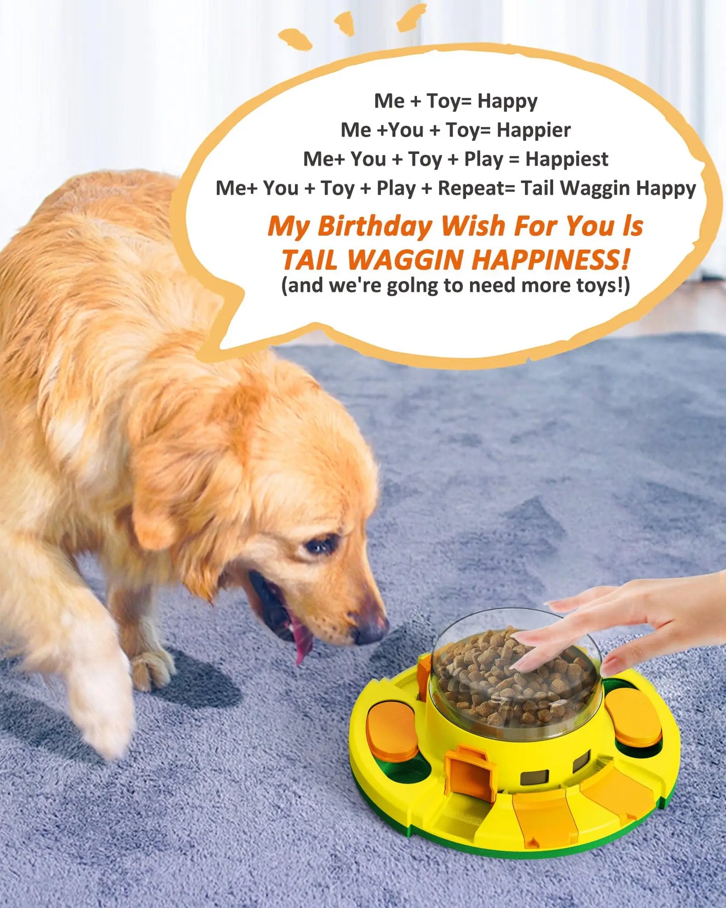 Interactive Puzzle Toy Slow Feeder Dispenser for Dry Food and Treat Dispenser