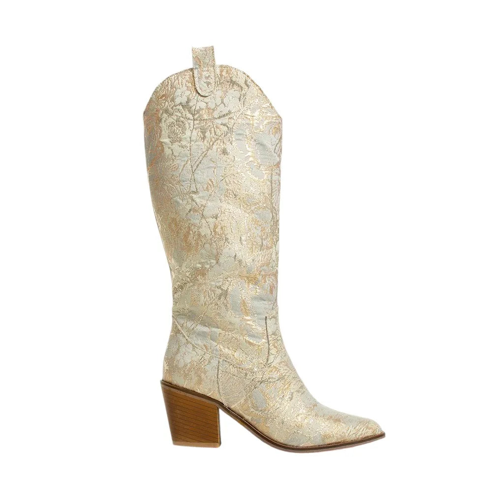 Colorful Knee High Cowboy Boots For Woman