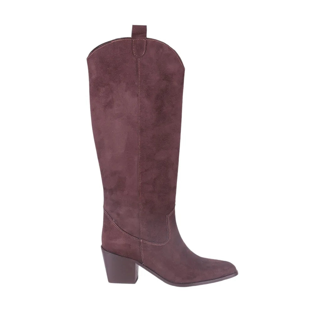 Brown Knee High Cowboy Boots for Women
