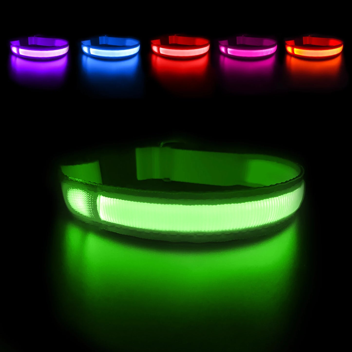 MASBRILL Luminous Dog Collar, Waterproof Safety Collars