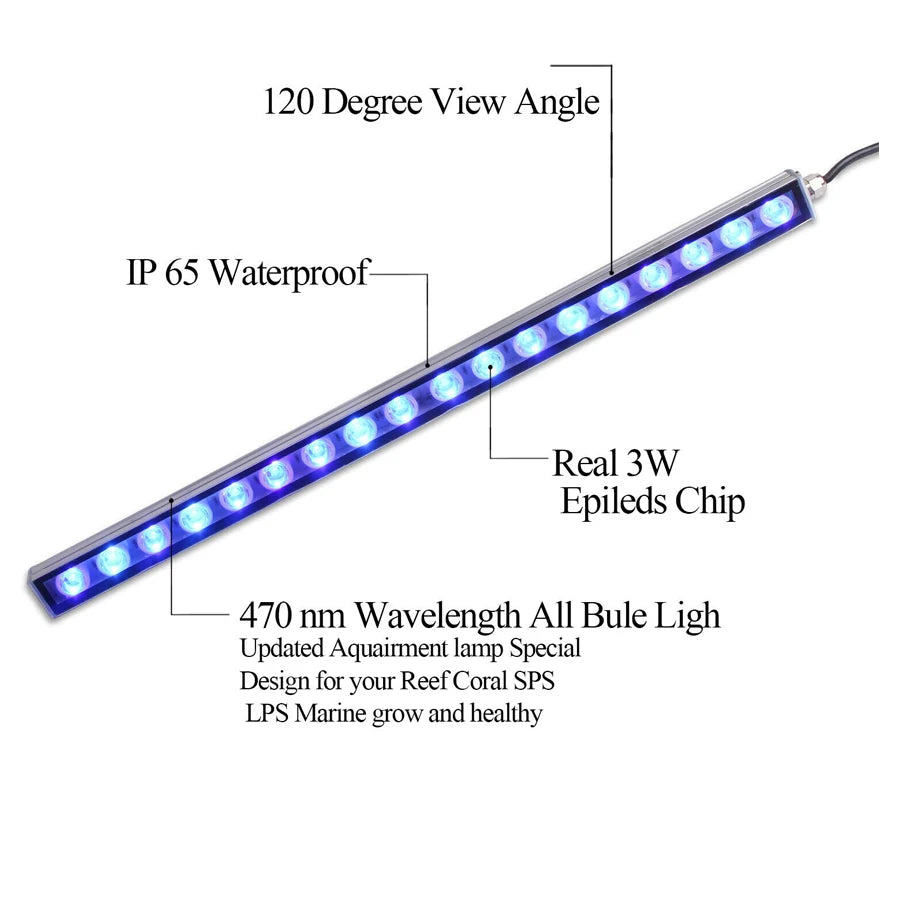 54W LED Aquarium Light Blue 470nm