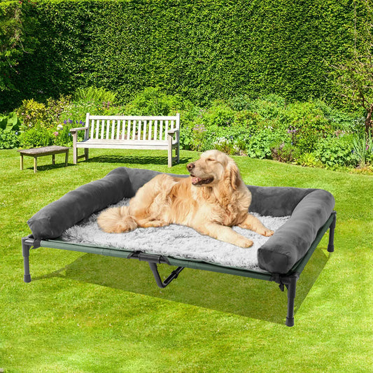 Elevated Cooling Dog Bet with Bolster, Indoor/Outdoor