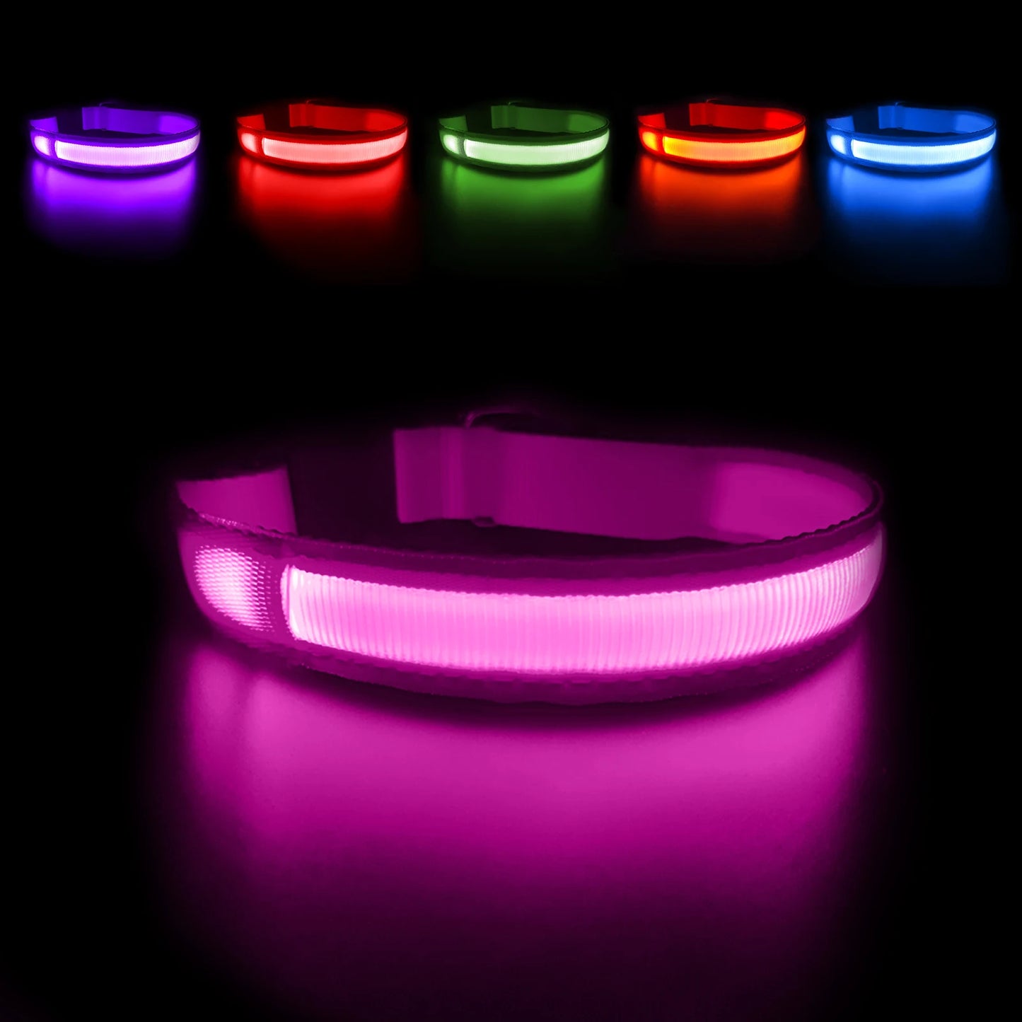 MASBRILL Luminous Dog Collar, Waterproof Safety Collars