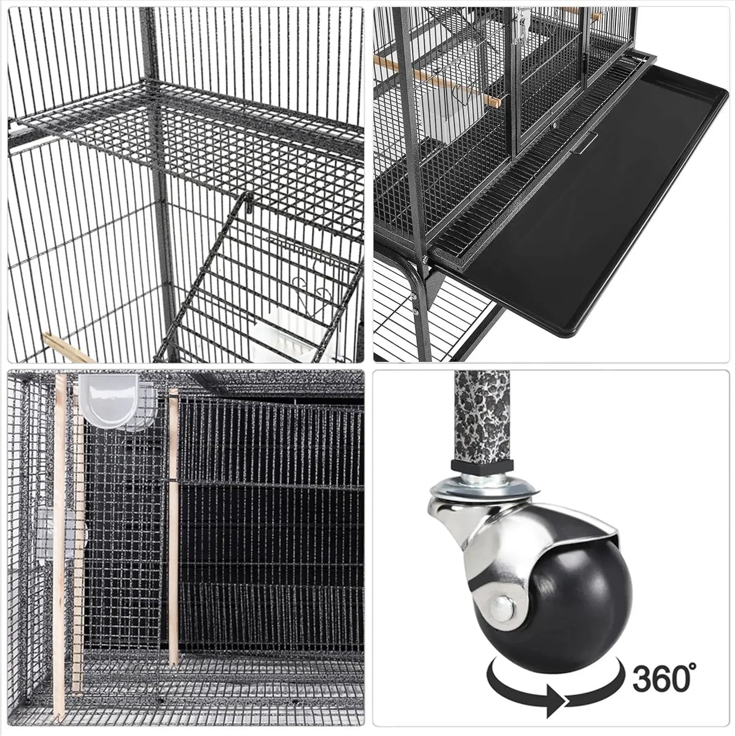 69-Inch Extra Large, 3 Level Ferret, Chinchilla, Sugar Glider Squirrel, Small Animal Cage With Cross Shelves